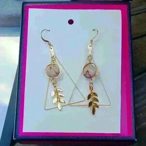 Vintage Gold-toned with stones beads earrings